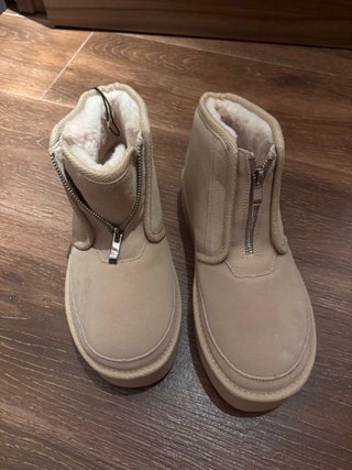 Botines plataforma pelo beige