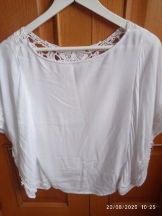 Blusa blanca manga murciélago talla única