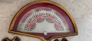Conjunto Decorativo: Abanico, Espejos y Cuadro