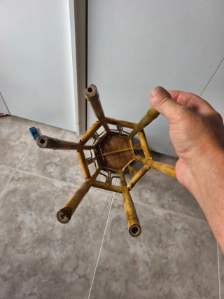 Mesa Soporte Planta Bambú Vintage Hexagonal