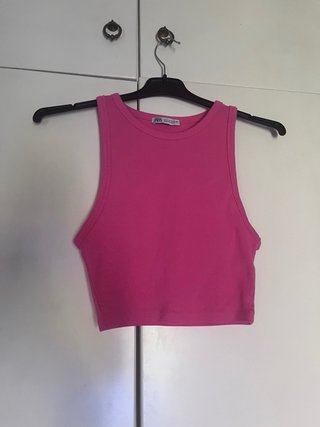 Camiseta tirantes Zara rosa Talla S