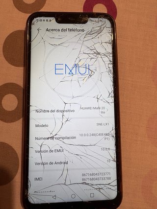 Huawei Mate 20 Lite.64 gb.pantalla rota,funciona