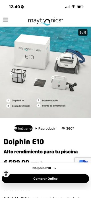 Robot Limpiafondos Dolphin E10 nuevo