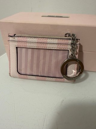 Monedero Tarjetero Victoria Secret Rosa/Blanco