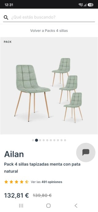 Juego de 4 sillas de comedor PARA RETAPIZAR