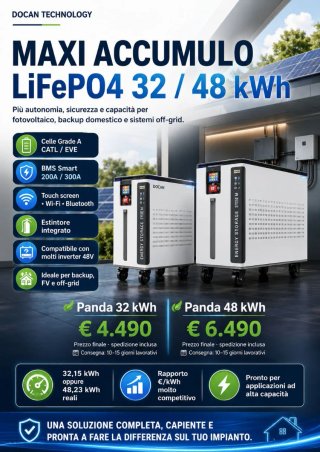 Accumulo Fotovoltaico DOCAN LiFePO4 32/48 kWh