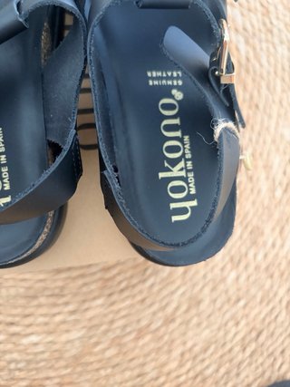 Yokono Sandalias Romanas Piel Negra