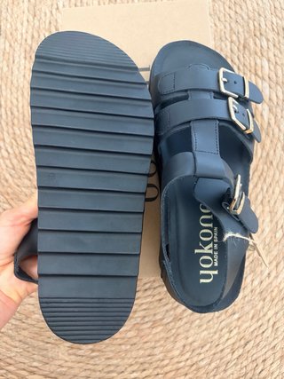 Yokono Sandalias Romanas Piel Negra