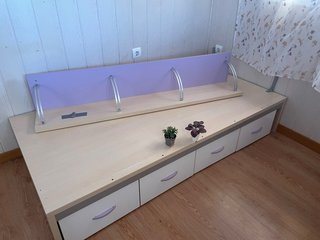 Canapé para cama de 90cm con cajonera y estantería