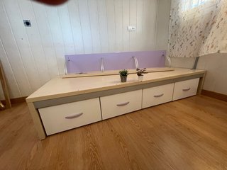 Canapé para cama de 90cm con cajonera y estantería