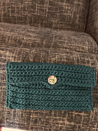 Pochette uncinetto con bottone ceramica