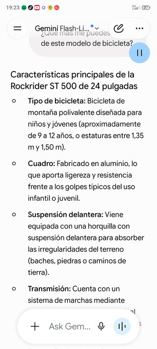 Bicicleta Rockrider, cámara de alante picada