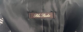 Blu Studio Abrigo Lana Cuadros Negro Blanco