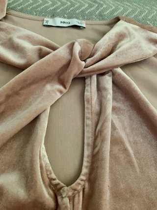 Camiseta Mango Rosa Terciopelo Talla M