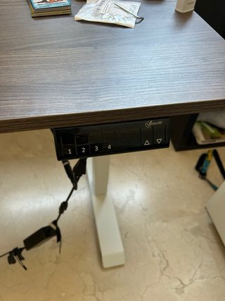 Escritorio Elevable Eléctrico Madera Oscura