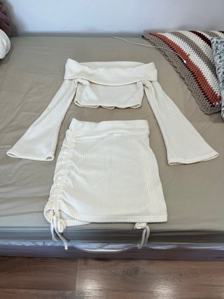 Conjunto Top y Falda Blanco Talla Única