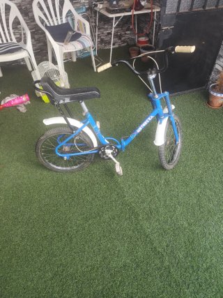 Bicicleta Motoreta Clásica Azul