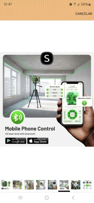 Nivel Láser Huepar 360° con Receptor