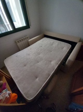 Sofá cama beige 2 plazas