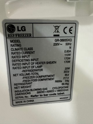 Nevera LG plateada