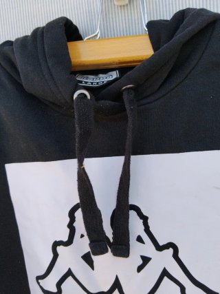 Sudadera Kappa Negra Logo Blanco