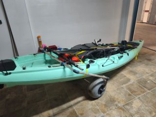 Kayak aletas + motor gasolina y estabilizadores