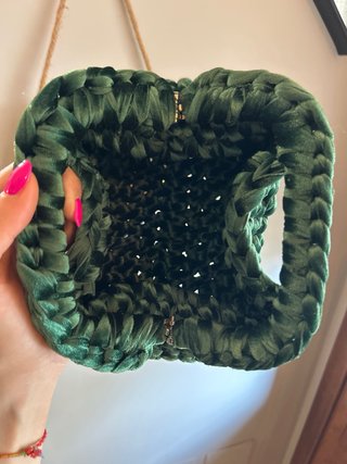 Clutch in velluto verde bosco