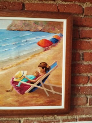 Pintura al óleo playa 40x48cm