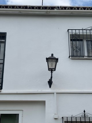 Farol de hierro forjado con cristal