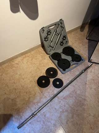 Maletín pesas barra y discos