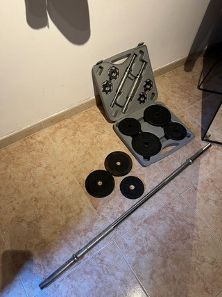 Maletín pesas barra y discos