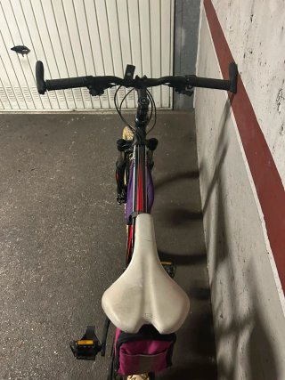 Bicicleta de montaña blanca y negra