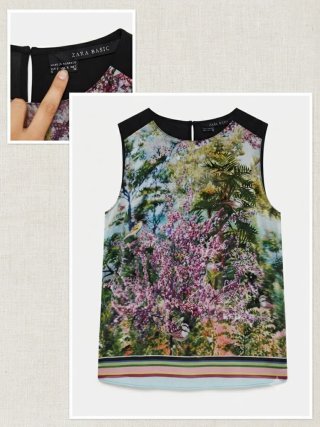 Camiseta Zara Basic Estampada Talla XS