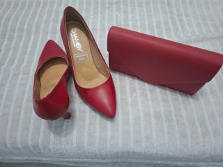 Conjunto Zapatos y Bolso Chamby Rojo