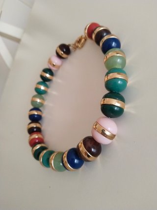 Collar Parfois Bolas Colores Dorado