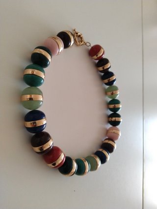 Collar Parfois Bolas Colores Dorado