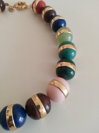 Collar Parfois Bolas Colores Dorado