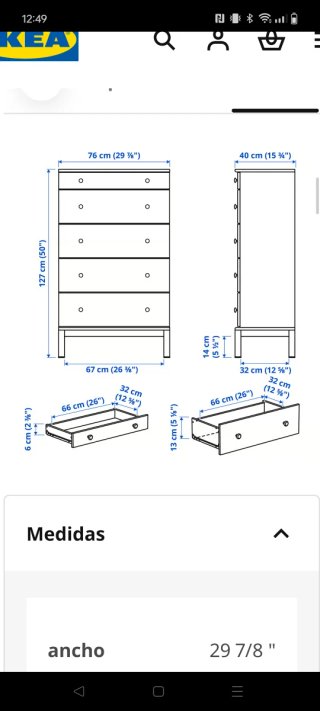 Cajonera Pino Tarva Ikea