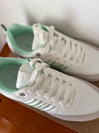 Pepe Jeans T39 Blancas y Menta