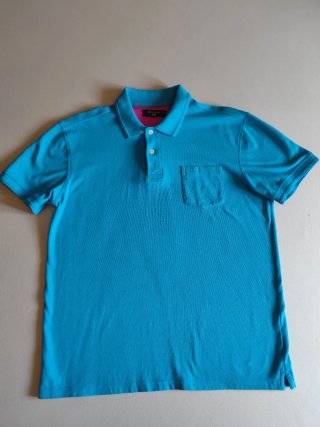 Polo GENDIVE azul y rosa manga corta
