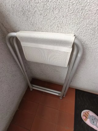 Mesa asiento plegable camping metal y plástico