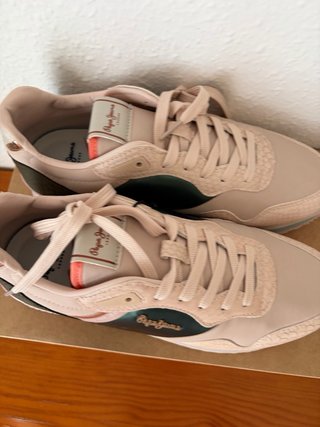 Pepe Jeans T39 Rosa Palo y Verde Metal Nuevas