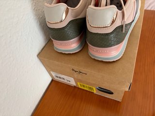 Pepe Jeans T39 Rosa Palo y Verde Metal Nuevas