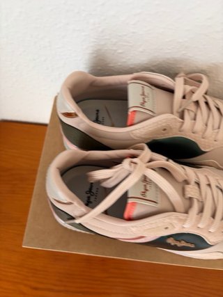 Pepe Jeans T39 Rosa Palo y Verde Metal Nuevas