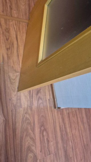 Puerta de cocina madera y cristal