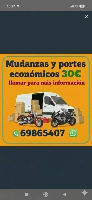 Mudanzas y portes económicos 698652407 desde 30€