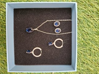 Conjunto Bisutería Azul y Plata