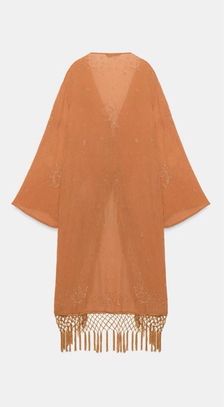 Kaftán Kimono Bordado Zara Talla M