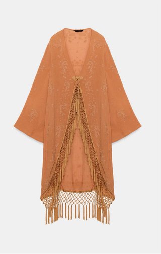 Kaftán Kimono Bordado Zara Talla M