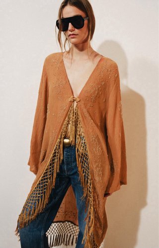 Kaftán Kimono Bordado Zara Talla M